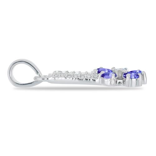 BUY 925 SILVER NATURAL TANZANITE GEMSTONE FLORAL PENDANT   